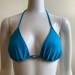Raisins solid blue triangle bikini top
